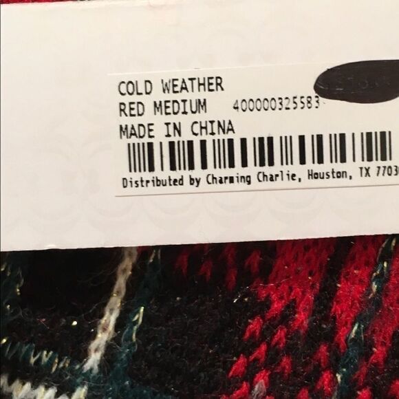 Cold Weather Red Holiday Plaid Scarf M - Picture 5 of 5